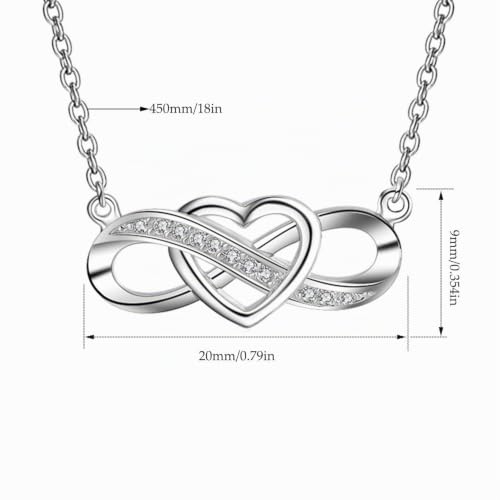 Collar de corazón infinito de plata de ley como símbolo de amor eterno 6