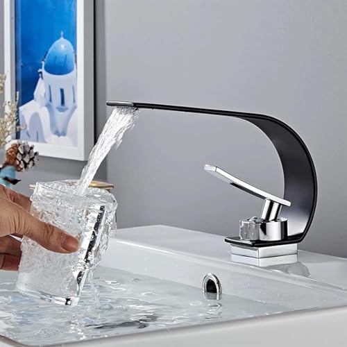 Mitigeur en laiton cascade eau chaude robinet de lavabo à commande unique fluide