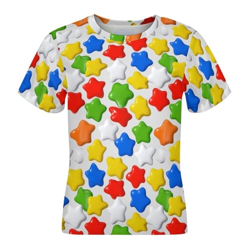 Yellow UFO Kids Girls 100% Cotton T-Shirts Casual Short Sleeve Crewneck Tees 3-16 Years2