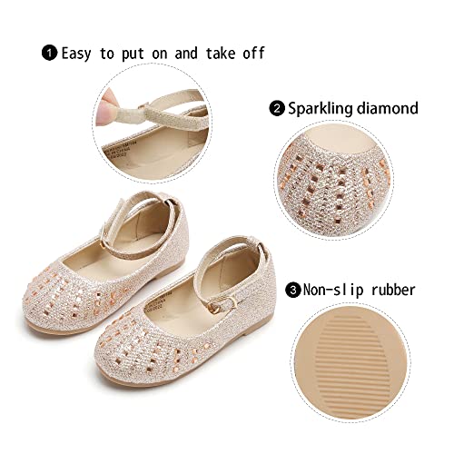 Image of GINFIVE Toddler Girls Dress Shoes Little Girls Mary Janes Ballerina Flats Shoes Toddler
