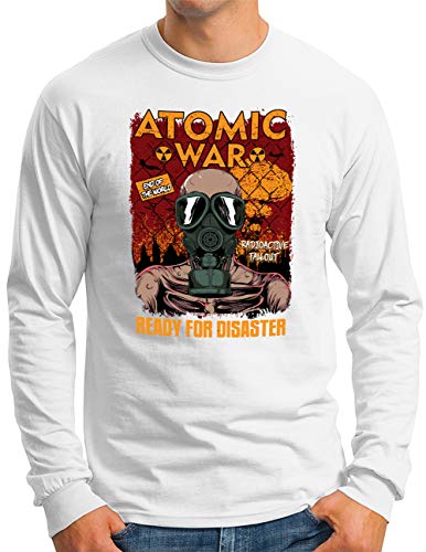 T-shirt manches longues OM3 imprimé apocalypse inferno blanc