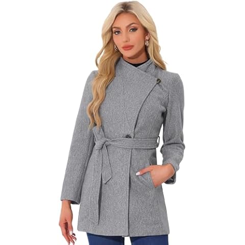 Allegra K Women's Elegant Long Sleeve Coat Cover