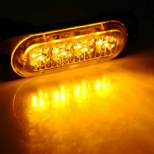 Feu antibrouillard arrière et stroboscope LED orange 12V 24V pour camion et camionnette x4 - 6