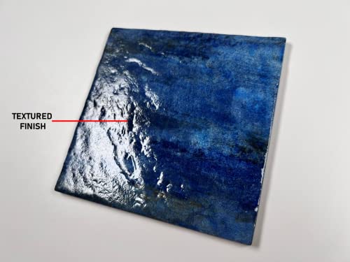Florida Sea Blue Square 5.75 Inch Glossy Glazed Porcelain Floor And Wall Tile For Swimming Pools, Kitchen Backsplash, Bathroom Walls, Accent Walls (1 Piece) #TOP3