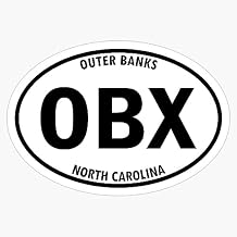 Outer Banks North Carolina OBX Oval Travel Vinyl Sticker Waterproof Decal Laptop Wall Window Bumper Sticker 5"