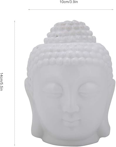 Miniatura 2 de Incensario de aceite esencial de cabezas de Buda de cerámica, cera de aromaterapia, quemadores de aceite, candelitas, candelabros, adorno de Buda