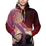 Anime Men's hoodie Future Diary Gasai Yuno 3D Printed Hooded Pullover Sweatshirt. Black