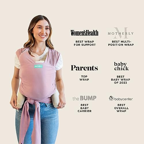 Image of Moby Baby Wrap Carrier Classic for Newborns to Toddlers (8-33lbs), Infant Sling Carrier, Lightweight & Hands Free Design, Adjustable for All Body Types (Dusty Rose)