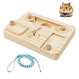 YSJCHEBS 1 Stück Hamster-Futterstation Und 1 Stück Leine, Kleintierbedarf, Holz-Futterstation, Hamster-Futterspielzeug