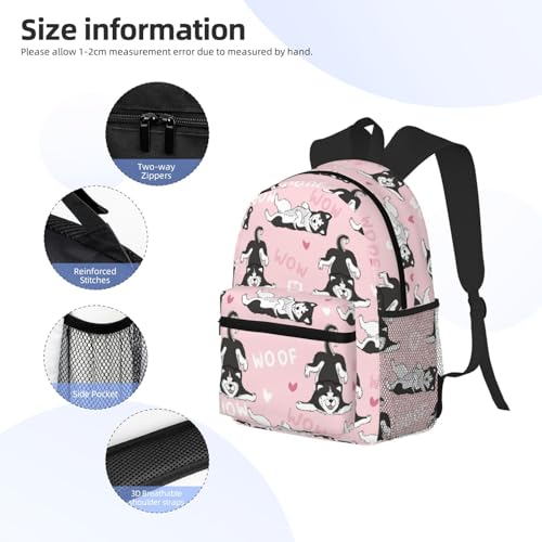 Cute Funny Husky Woof Travel Laptop Backpack For Men Women-Lightweight Carry On Backpack,Hiking Backpack, Water Resistant Beach Backpack With Laptop Compartment3