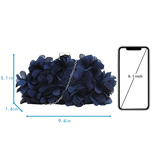 Image of Buddy Women Rose Shaped Clutch Soft Satin Wristlet Handbag Wedding Party Purse