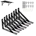 8 Stück Regalwinkel Metall 150mm Regalhalterung Schwarz Metall 6 Inch, 90 Grad Regalträger, Regalträger für Wandmontage und Gipskarton, Tragkraft 30 kg Baby,Schwarz günstig Kaufen-8 Stück Regalwinkel Metall 150mm Regalhalterung Schwarz Metall 6 Inch, 90 Grad Regalträger, Regalträger für Wandmontage und Gipskarton, Tragkraft 30 kg