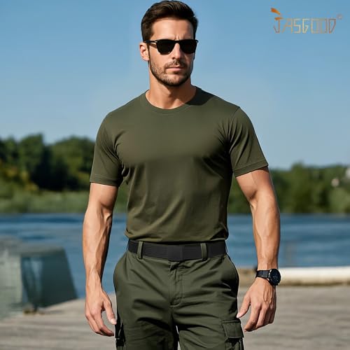 Image of JASGOOD Nylon Canvas Breathable Military Tactical Men Waist Belt With Plastic Buckle