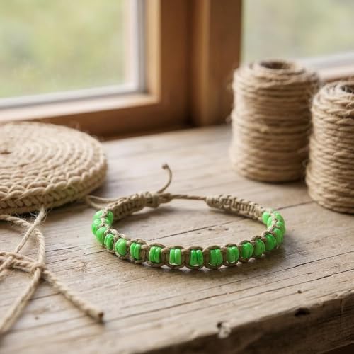 Image of BlueRica Hemp Anklet with Puka Shell Beads