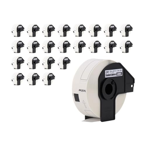 Image of Brother Genuine DK1201 Die-Cut Standard Rolled Address Labels for QL Printers, 3-Pack (DK12013PK),White, 24 Rolls (DK120124PK)