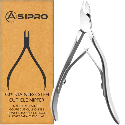 ASIPRO Alicates Cuticulas Profesional de 10cm para Removedor de Cuticulas, Corta Cuticulas Profesional con Puntas de 4mm Cuticle Remover Alicates Manicura Profesionales para Cortar y Quitar Cutículas
