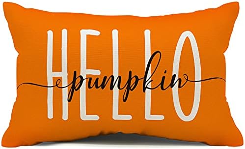 Fall Pillow Covers 12x20,Hello Pumpkin Autumn Throw Pillow Cover Decorations Pillow Covers Outdoor Fall Pillows Decorative for Fall Home Decor