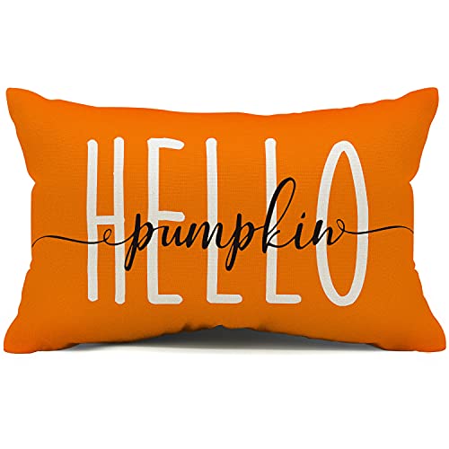 Fall Pillow Covers 12X20,Hello Pumpkin Autumn Throw Pillow Cover Decorations Pillow Covers Outdoor Fall Pillows Decorative For Fall Home Decor #TOP30