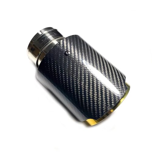 Cola de escape de carbono y acero inoxidable oro de 63mm para Benz y silenciador universal