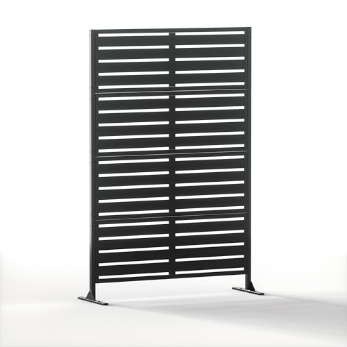 Modern Shade Freestanding Decorative Outdoor Privacy Fence Panels 72' H x 48' W, Metal Privacy...
