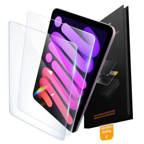 Image of JKSML 2-Pack Screen Protector for iPad mini A17 Pro /mini 6th Gen 8.3 Inch(2024 /2021), Tempered Glass UltraFit Tray for Easy Installation, Case Friendly, Bubble-Free, Face ID & Apple Pencil Support
