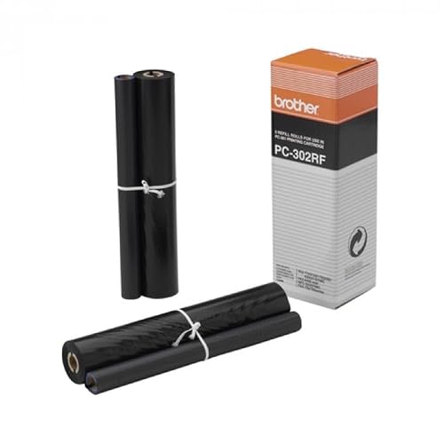 Brother PC-302 Lot de 2 rouleaux de transfert thermique pour imprimante Brother PC302RF Noir