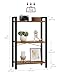 VASAGLE 3-Tier Bookshelf, Bookcase with Steel Frame, Book Shelf for Living Room, Home Office, Study, 9.4 x 15.7 x 30.1 Inches, Industrial Style, Rustic Brown and Ink Black ULLS098K02