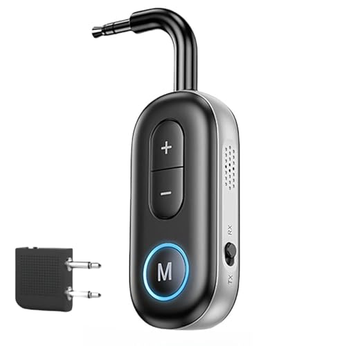 RUOVXWU 2 in 1 Bluetooth 5.4 Transmitter Receivers,Audio Adapter, Mini Wireless Car Transmitter Receivers with 3.5mm Aux Bluetooth Adapter for Home Car Airplane PC Audio Music Headphones TV Speakers RUOVXWU 2 in 1 Bluetooth 5.4 Transmitter Receivers,Audio Adapter, Mini Wireless Car Transmitter Receivers with 3.5mm Aux Bluetooth Adapter for Home Car Airplane PC Audio Music Headphones TV Speakers