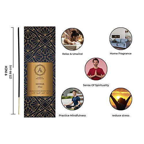AAKRITI Incense Natural Luxury Incense Sticks Premium Long Lasting,Non-Toxic, Relaxing, Energizing, Refreshing, Meditation, Ritualistic Fragrance Pack of six (Arabian)…