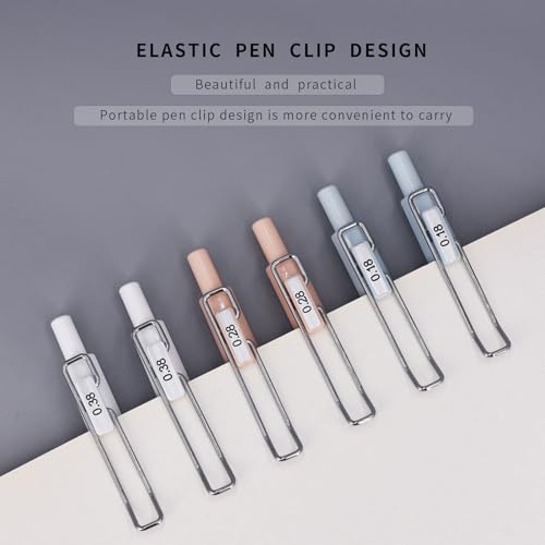 Image of 6 Pack Black Gel Ink Pens, 0.18mm /0.28mm /0.38mm, Ultra Fine Point with Silicone Handle, Cute Retractable Pens for Journal, Note Taking, Sketching, Drawing, Stationery