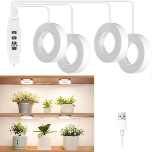 QUXVUIS Lampe UV à spectre complet pour plantes, éclairage de croissance pour plantes, 3 synchronisations, lampe ABS pour d'intérieur, de croissance pour, D, Lumière blanche et chaude – vue 8