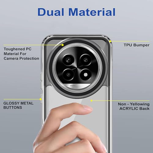 Image of Zapcase Back Case Cover for Realme 14 Pro Lite 5G | Compatible for Realme 14 Pro Lite 5G Back Cover | Case Cover with Camera Protection | (TPU + PC | Translucent Black)