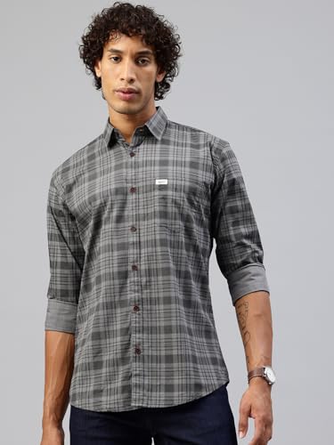 Image of Majestic Man Men Comfort Slim Fit Pure Cotton Tartan Checked Casual Shirt