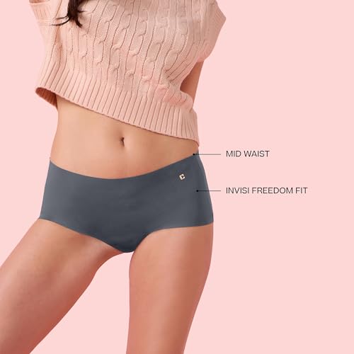 Image of Enamor Innovations Invisi, All Day Comfort, Mid Waist Boyshorts Panty for Women - No Visible Panty Lines, Breathable, Sweat Wicking, Free Cut, Full Coverage - PS40