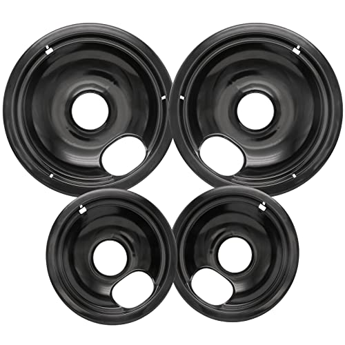 Comparison: Best Pans For An Electric Stove 5 COZZIVITA Stove Drip Pan for Electric Stove Top, Compatible with Frigidaire 10% Energy Save by Enamel Spraying Prevent Bending and Rust Includes a Set of 4 Oven Burner Drip Pans, Black