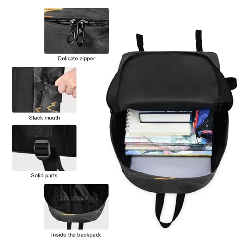 Backpack Lunch Box Set Large Capacity Travel Backpacks and Insulated Lunch Bag for Commute Hiking Picnic Surreal Landscape Print3