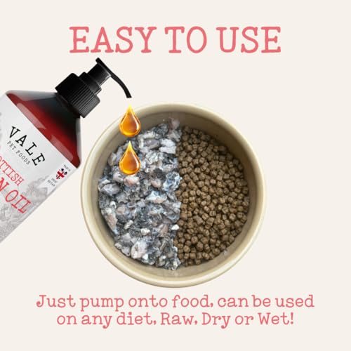 Vale Pet Foods Scottish Salmon Oil for Dogs & Cats UK - Omega 3 6 9 Supplement Dog Food Topper for Joints Skin, Coat, Heart Health & Natural Coat - Natural Fish Oil for Dogs, Puppy, 500ml - Image 6