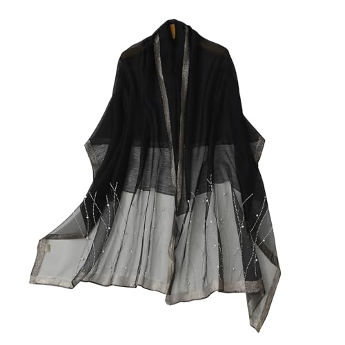 Isurrender Silk Wool Feeling Shiny Scarf Wrap Women Elegant Shawl for Evening Dresses Scarf Flower silk Pashmina Shawl
