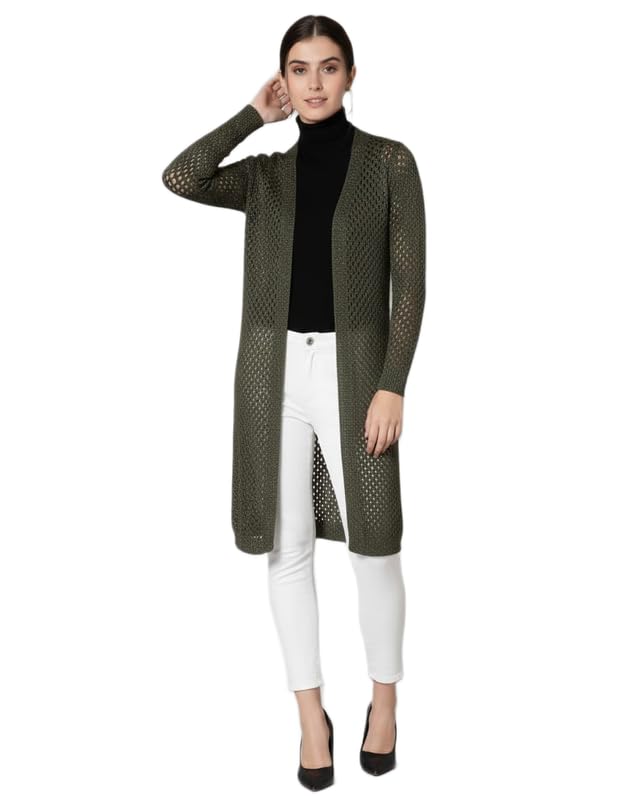 Knit Longline Shimmer Shrug for Women | Stylish Open Front Shrug | Trendy Fall Winter Outerwear | Cozy & Elegant Layers-image-47