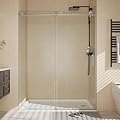 44 in-48 in W x 76 in H Frameless Sliding Shower Door, 5/16 in (8 mm) SGCC Tempered Clear Glass with Easy-to-Clean Coating, Brushed Nickel