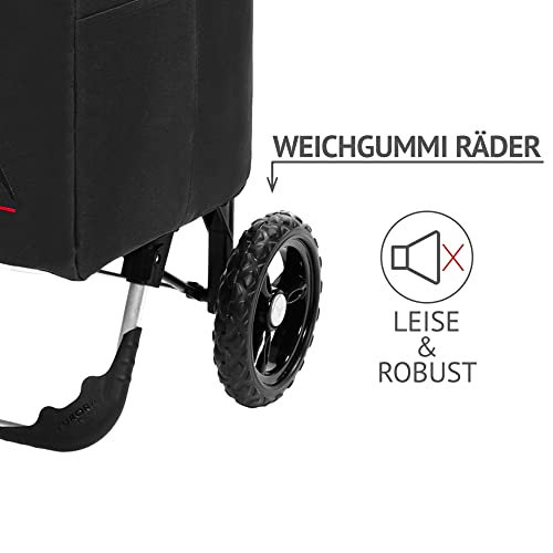 Einkaufstrolley XL Himy in schwarz mit 78L - großer & Stabiler Einkaufsroller Trolley bis 50kg belastbar inkl. 7… – Bild 4
