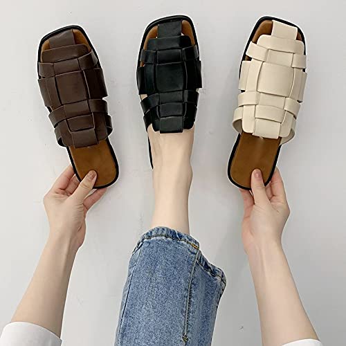 Slippers Women Fashion Summer Women Shoes Hollow Causal Shoes Office Ladies Slippers Flat Sandals Close Toe Leather Female4