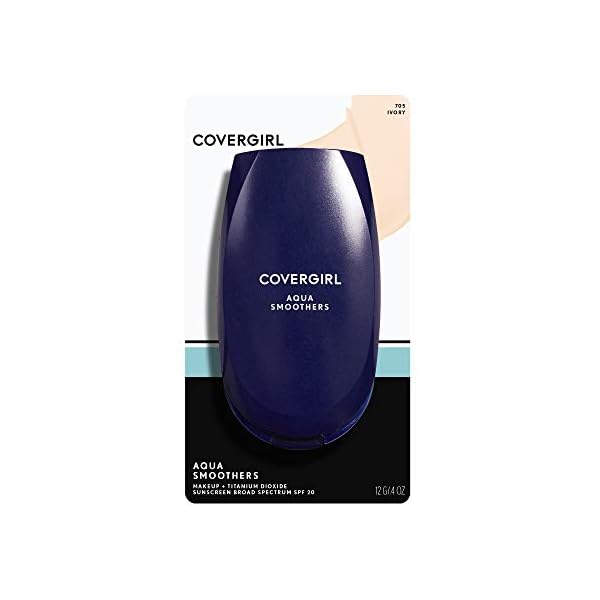 COVERGIRL-Smoothers-AquaSmooth-Makeup-Foundation-Ivory-705-04-Ounce-Packaging-May-Vary-Moisturizing-Foundation-with-SPF-20-Sunscreen COVERGIRL Smoothers AquaSmooth Makeup Foundation, Ivory 705 with SPF, 0.4 Fl Oz, Foundation with SPF 20, Liquid Foundation, Moisturizing Foundation, Lightweight Foundation