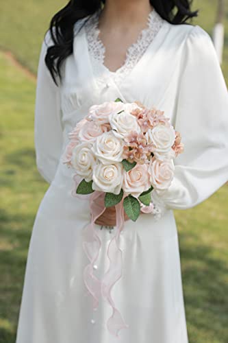 Yyhuawu Artificial Flowers Combo Box Set Gradient Color Flower Leaf With Stems For Diy Wedding Bouquets Centerpieces Baby Shower Party Home Decorations (Gradient Champagne) #TOP7