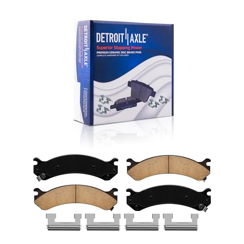 Image of Detroit Axle - Brake Pads for 2003-2020 Chevy GMC Express Savana 2500 3500 Ceramic Brake Pads 2004 2005 2006 2007 2008 2009 2010 2011 2012 2013 2014 2015 2016 2017 2018 2019 Front & Rear Replacement