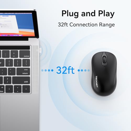 Image of TECKNET 2.4GHz White Wireless Mouse,Suitable for Small to Medium Hands | Laptop Mouse 3 Adjustable DPI Office Cordless USB Mice with Receiver,Compact & Easy to Carry Quiet Clicking