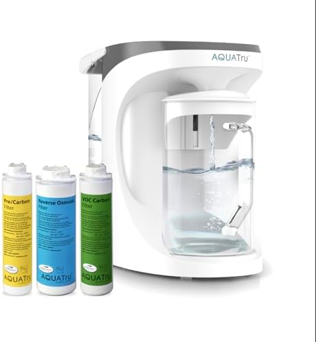 AquaTru Carafe | Countertop Water Purifier with Exclusive 4-Stage Ultra Reverse Osmosis Technology (No Plumbing or Installation Required) | BPA Free…