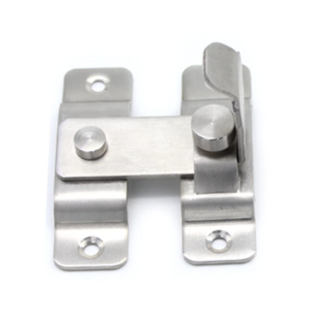 Chiusura della porta, cancello in acciaio inossidabile Chiusura a scatto ad angolo retto di 90 gradi Accessori con viti per porta scorrevole del fienile, bagno, porta del bagno,(grande, 5 pezzi)