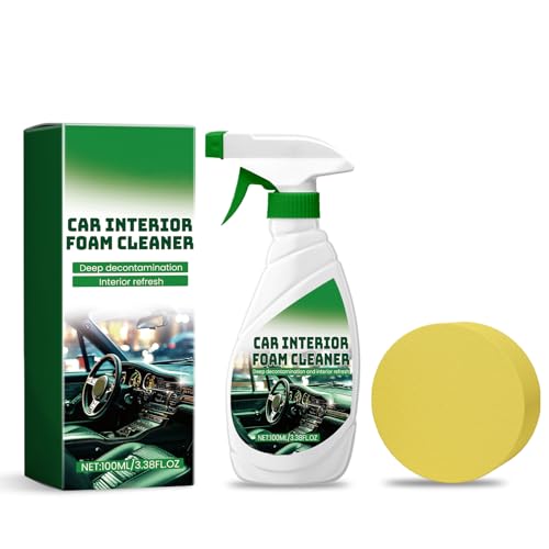 Nettoyant Intérieur Voiture avec Effet en Profondeur, , Mousse Nettoyage Voiture, Protecteur Plastiques, Détachant Tissus, Cleaner Kit de Produit Nettoyage Voiture Interieur et Entretien Cuir, 07