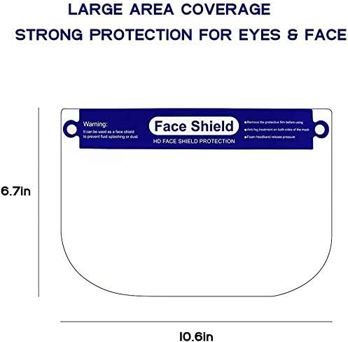 10 Pcs Reusable Kids Face Shields with Clear Vision, Adjustable, Lightweight and Breathable Summer Face Newes-blue